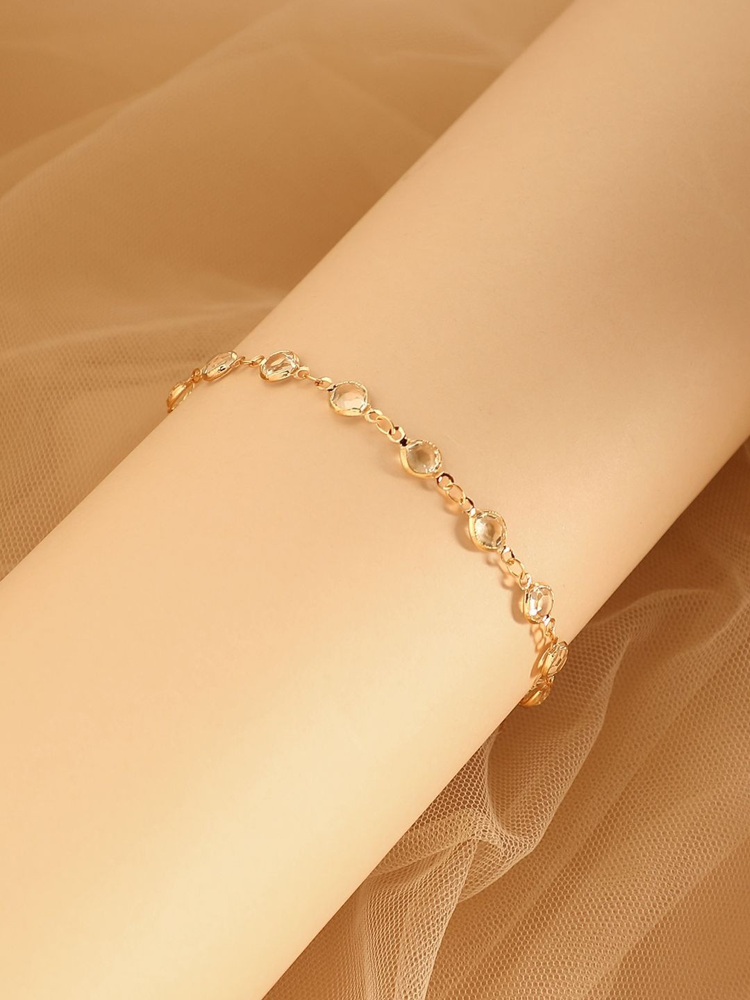 SOHI Women The Cristal-Link Chain Bracelet - California Gold