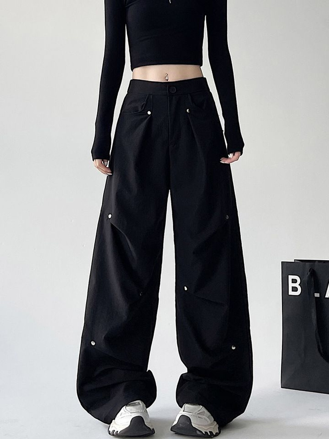 StyleCast x Revolte Women Loose Fit Pleated Korean Pants