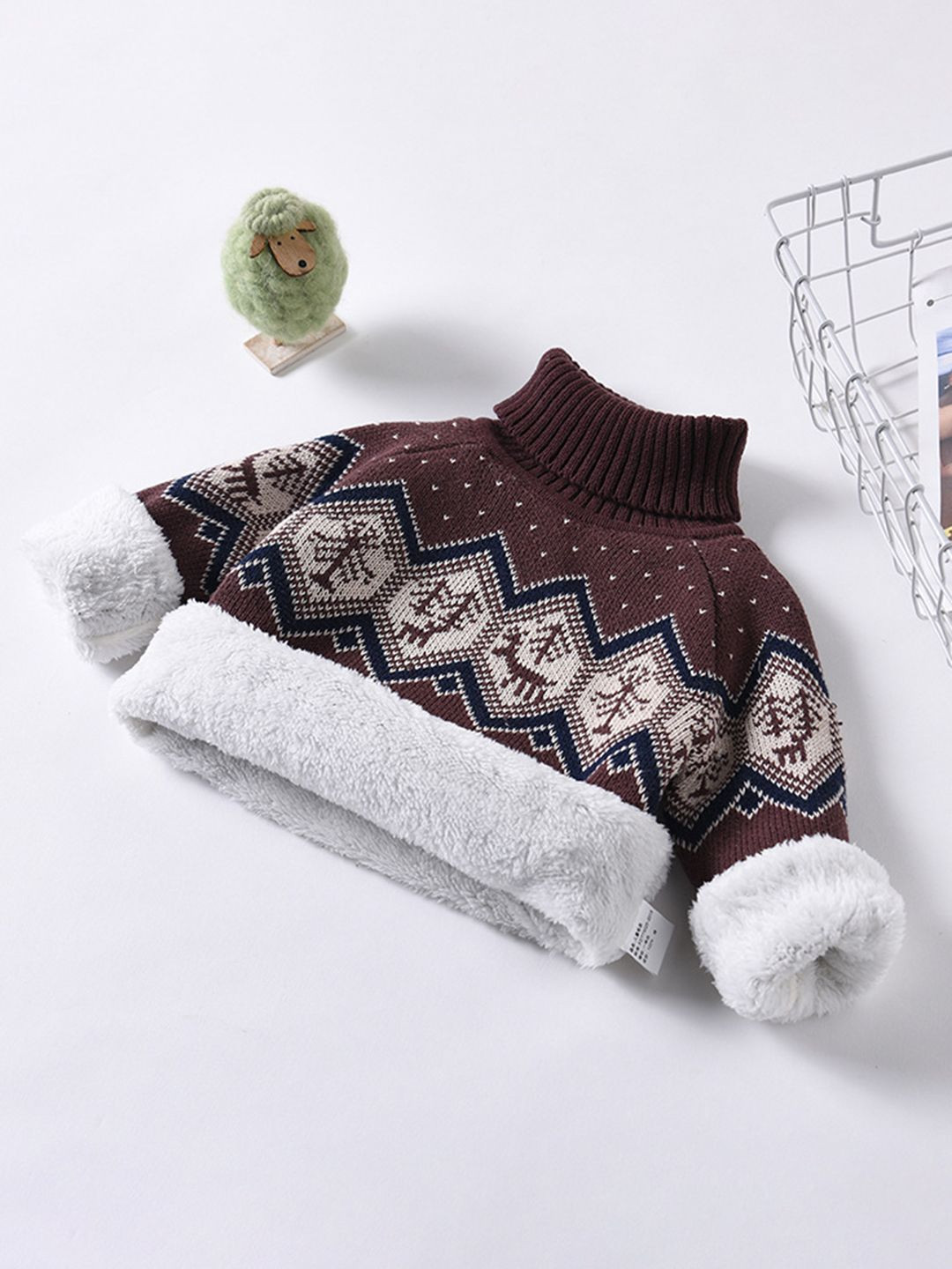 INCLUD Boys Printed Turtle Neck Sweater