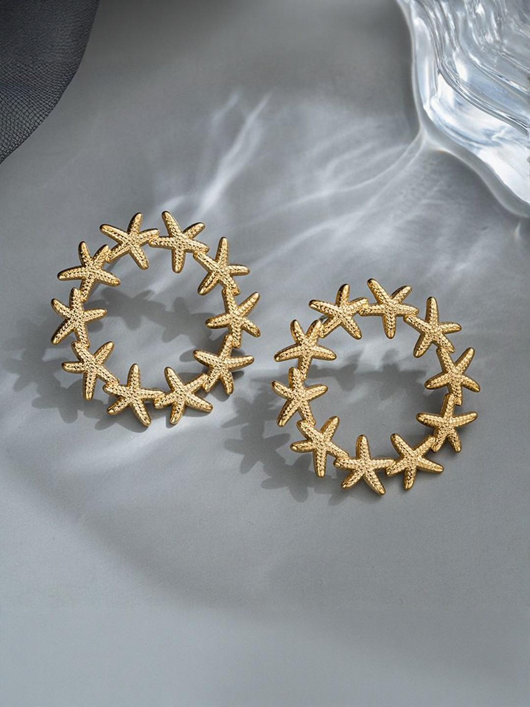 DressBerry Stainless Steel 18k Gold Plated Anti Tarnish Star Shaped Studs