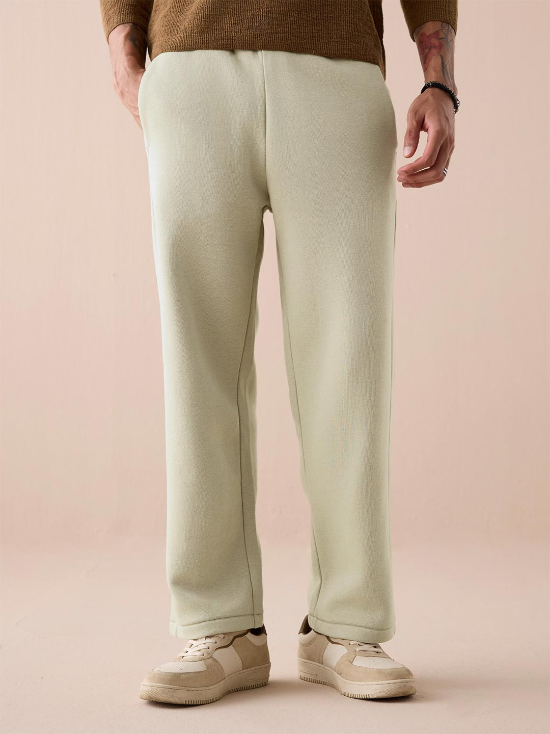 XYXX Men Solid white IntelliSmooth Pulse Relaxed Sweatpants