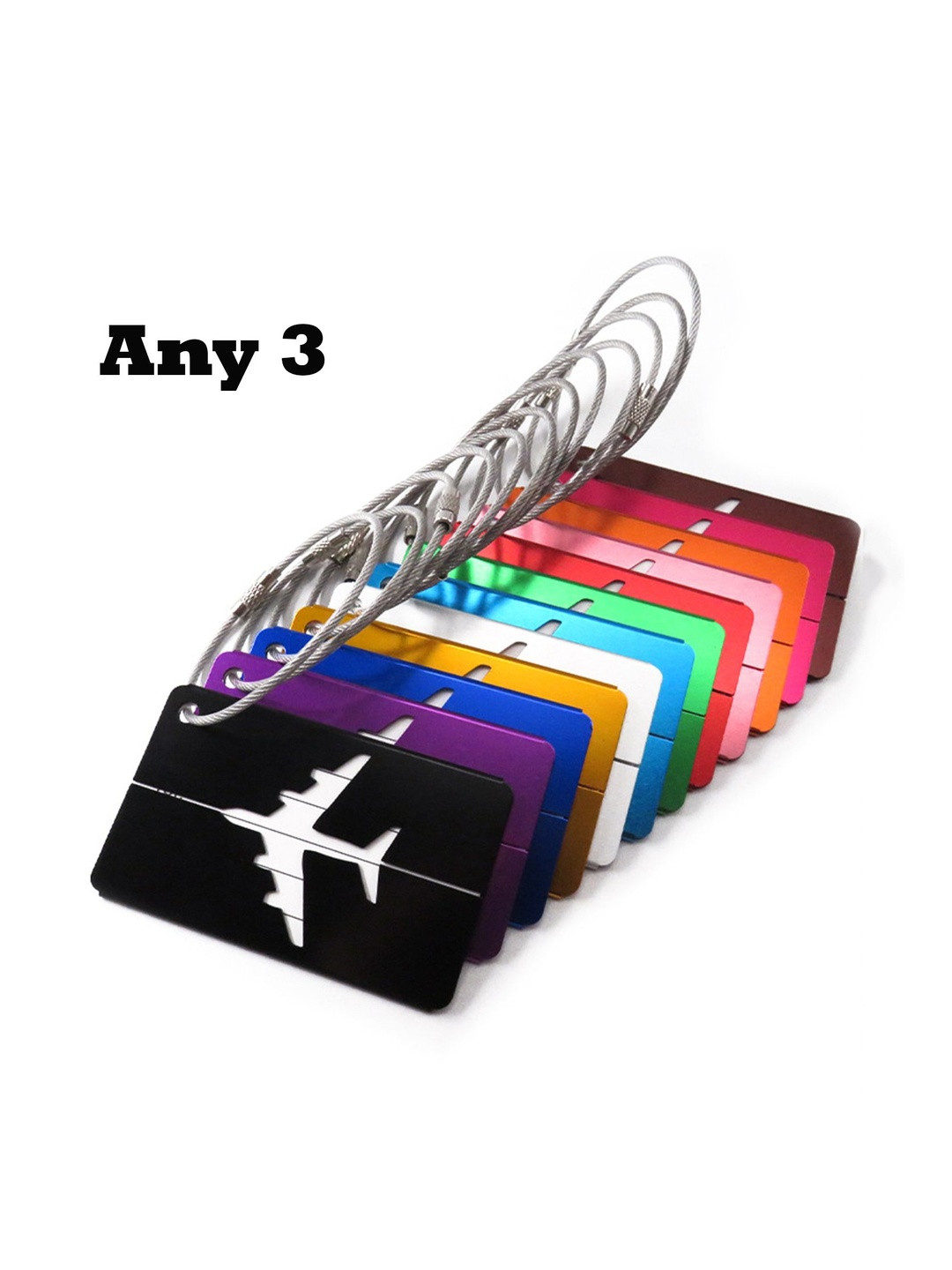 Spiaty Set of 3 Other Prints Luggage Tag Travel Accessory With Name And Id Card