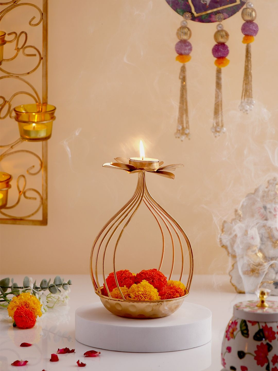 Archies Lotus Tealight Diya Bowl Stand