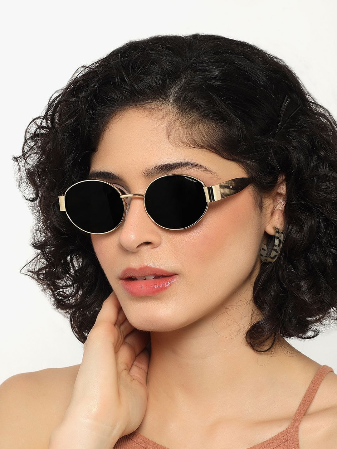 PELLE LUXUR Unisex Round Sunglasses With UV Protected Lens Buy 1 Get 1 Free PLSG8055