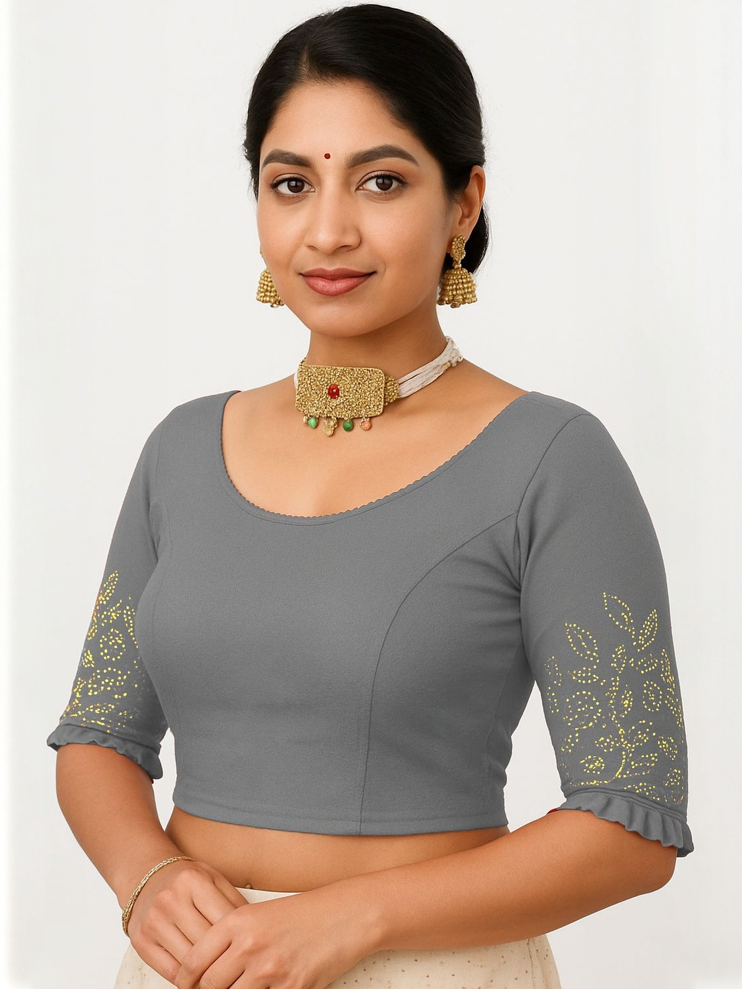 PU FASHION Stylish Readymade Stretchable Blouse