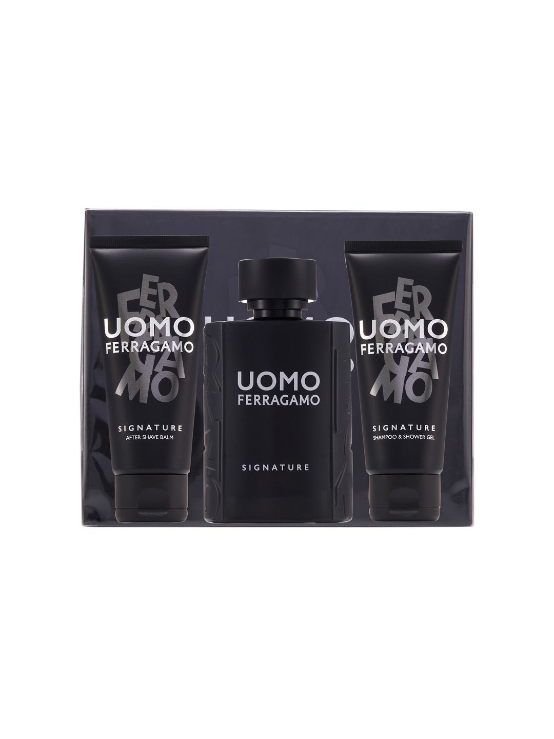 Salvatore Ferragamo Set Of 3 Uomo Signature EDP- Shower Gel & After Shave Balm-100 ml Each