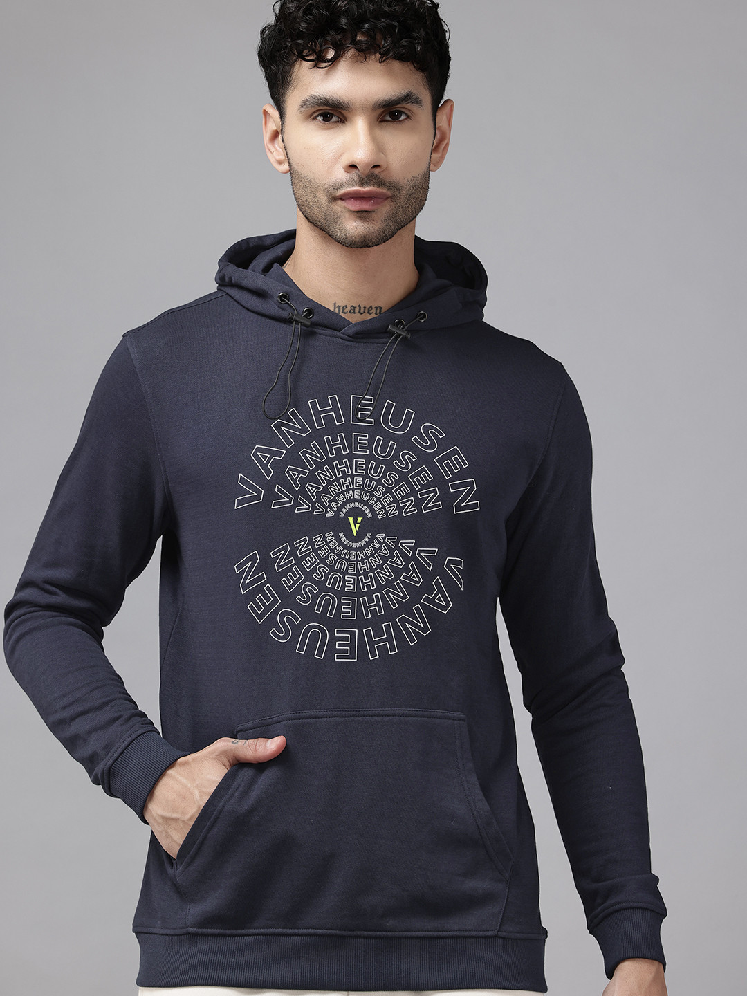 Van Heusen Flex Brand Logo Detail Hooded Sweatshirt