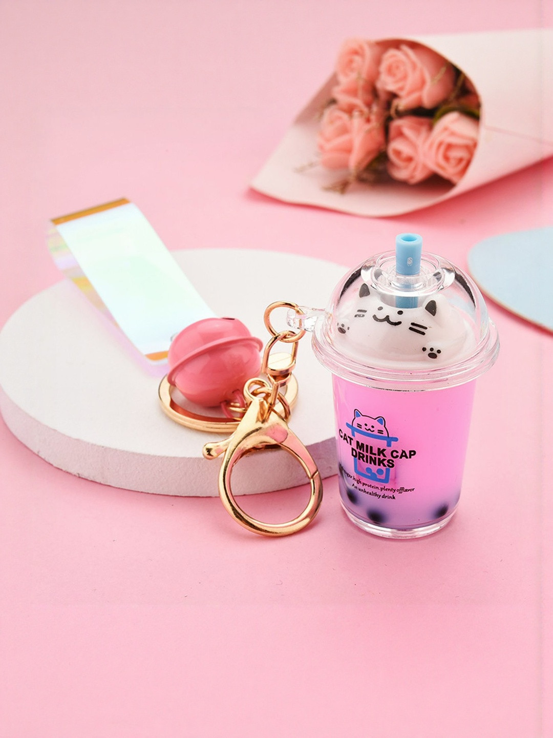 Spiaty  Charming Cat Milk Key Chain