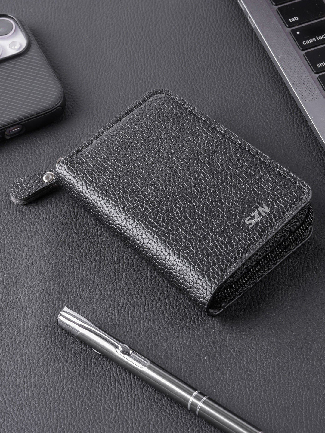 SZN 9 Slots RFID Protected Card Holder & 2 Money Pocket Case Wallet