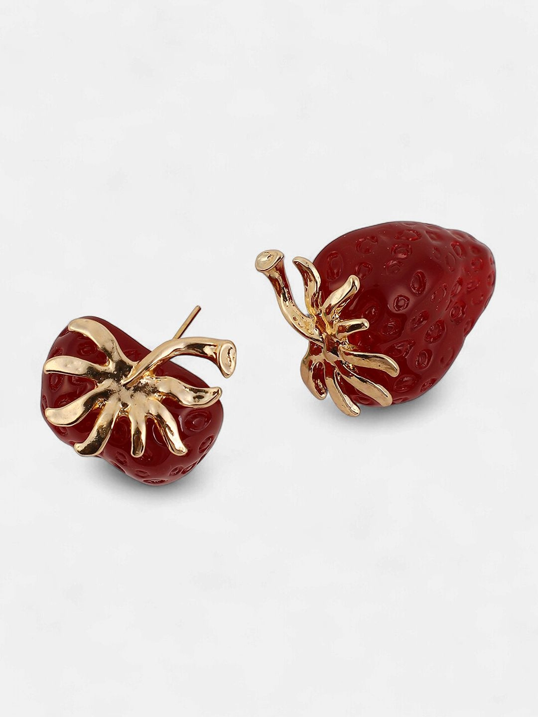 SOHI The Strawberry Gold-Plated Studs Earrings