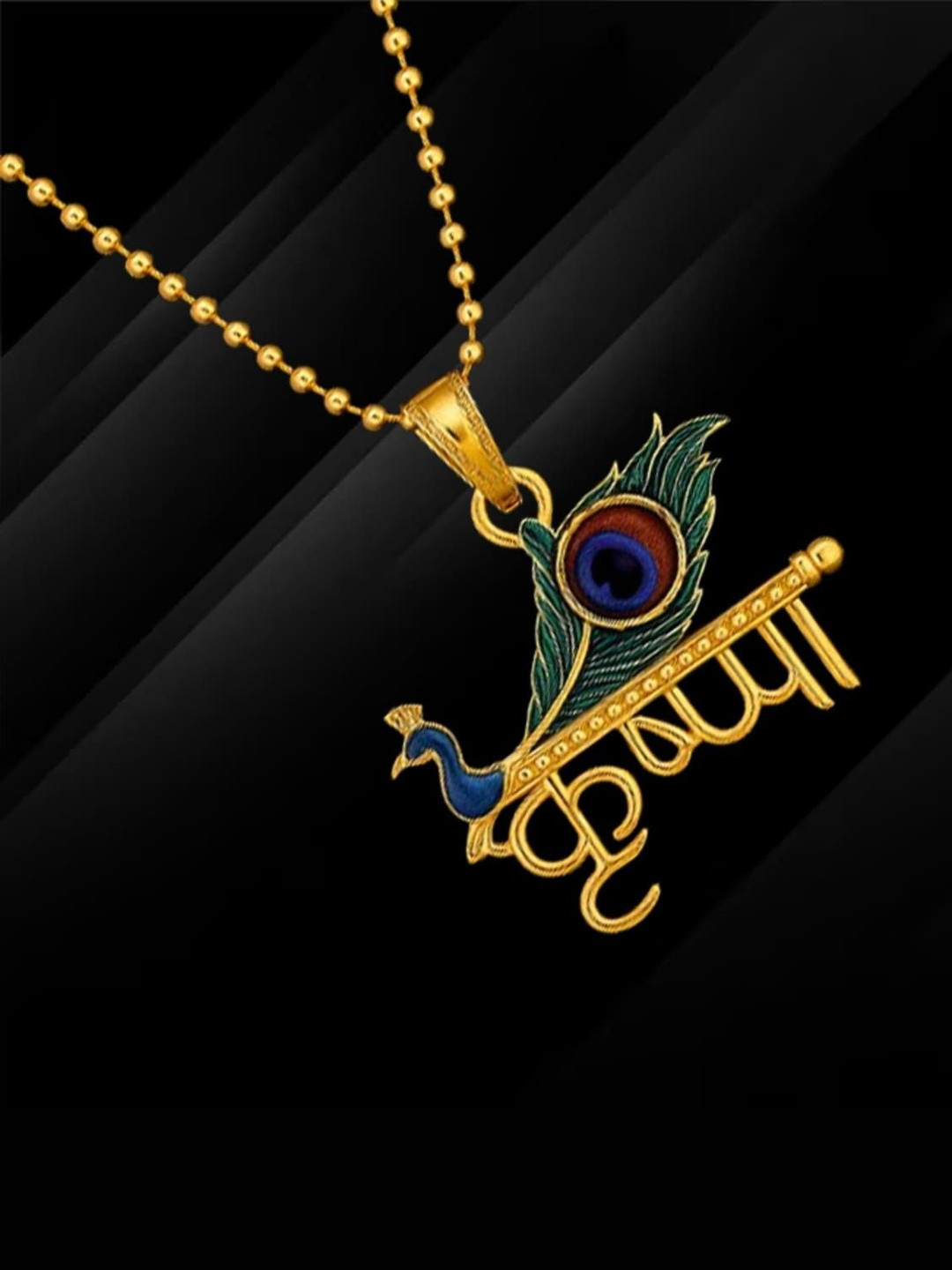 The Glitz Gallery Unisex Stainless Steel Gold -Plated Stylish Religious Pendant With Chain