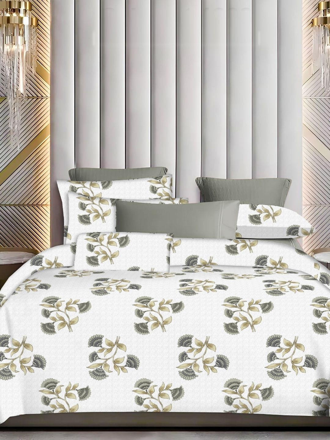 Sleeping Owls ALLURE 100% Cotton 144 TC Queen Bedsheet with 2 Pillow Covers 2.29Mt X 2.54