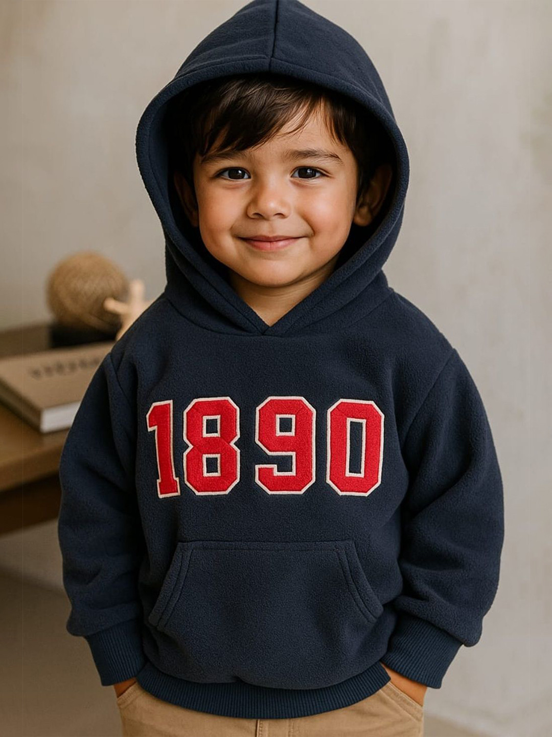 Finders Kids Alphanumeric Printed Hooded Pullover Sweatshirt
