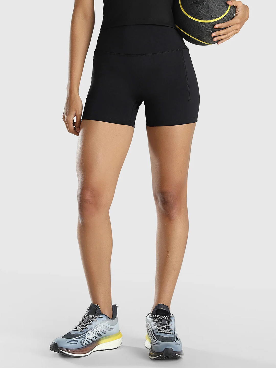 Musclemind Women Slim Fit High-Rise Biker Shorts