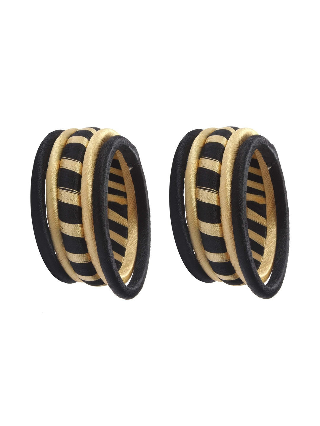Shiv Jewels Set Of 10 Silk Thread Bangles