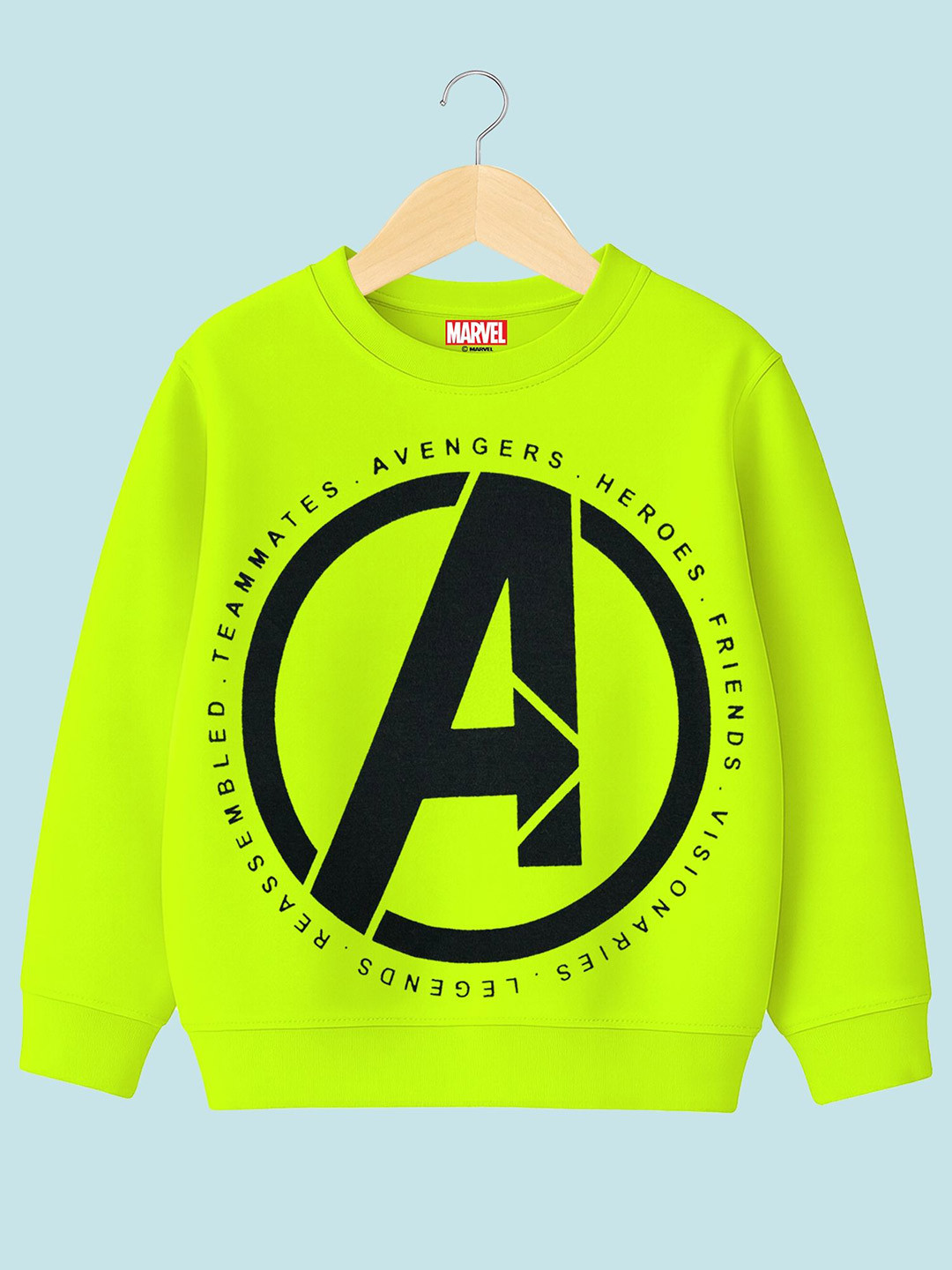 YK Marvel Boys Humour and Comic Printed Round Neck Sweatshirt