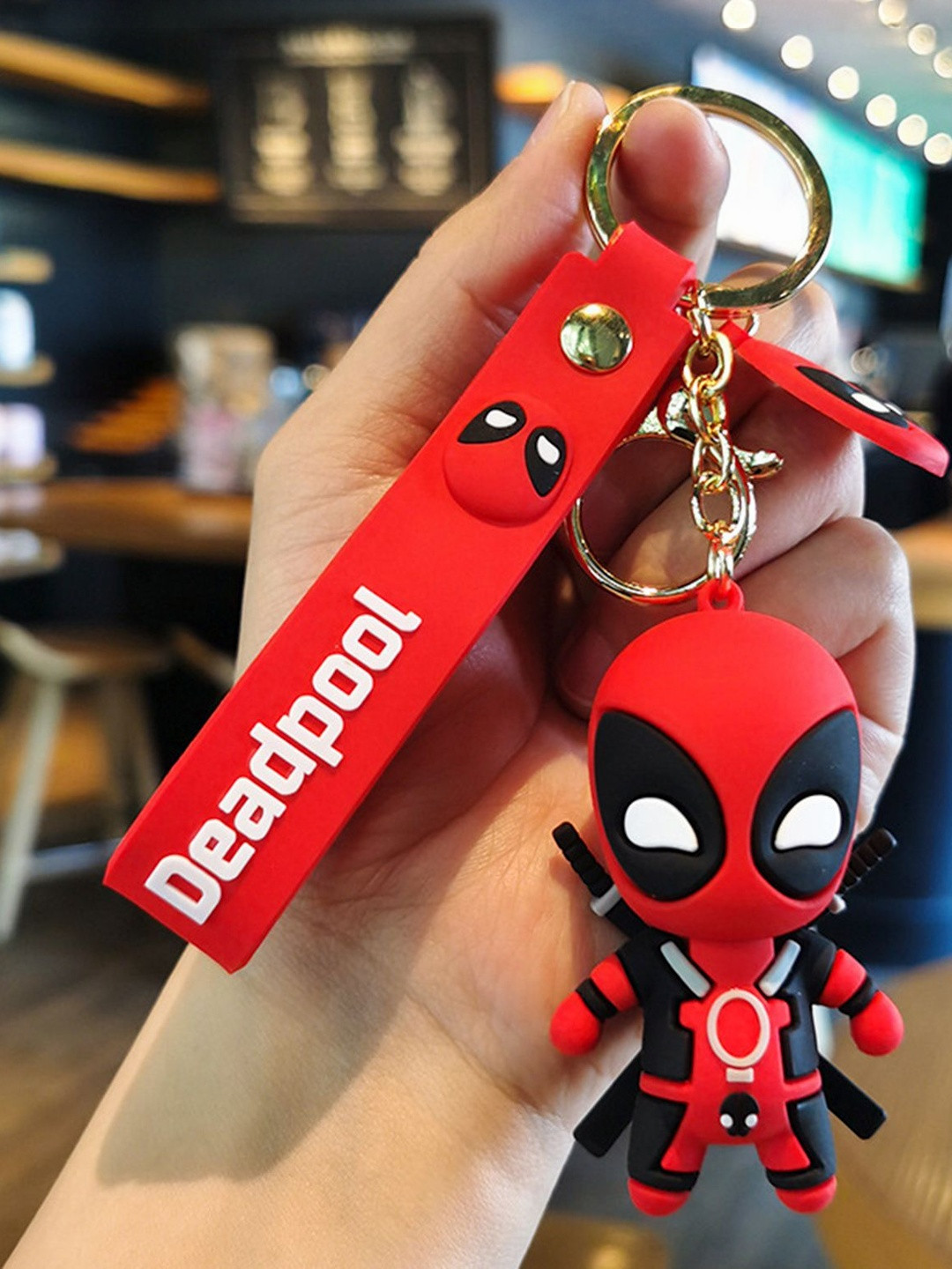 Spiaty 3D Deadpool Cartoon Key Chain