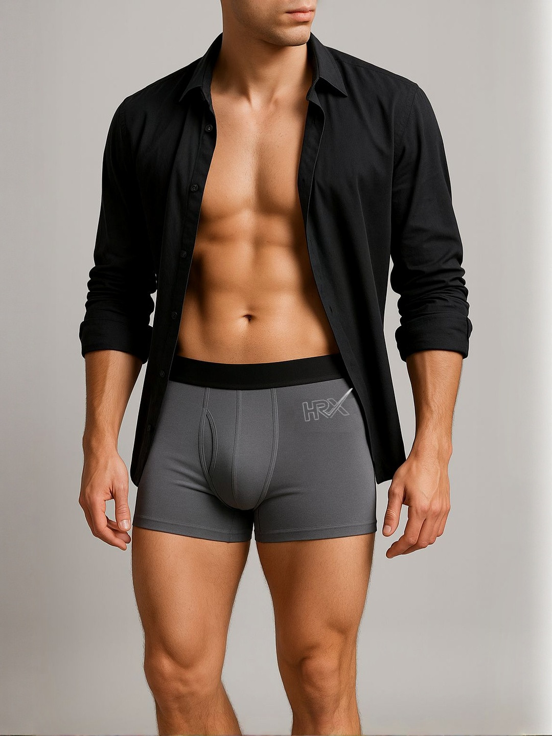 HRX by Hrithik Roshan Men Solid Ultra-Soft Stretchable Outer Elastic Regular Short Trunk