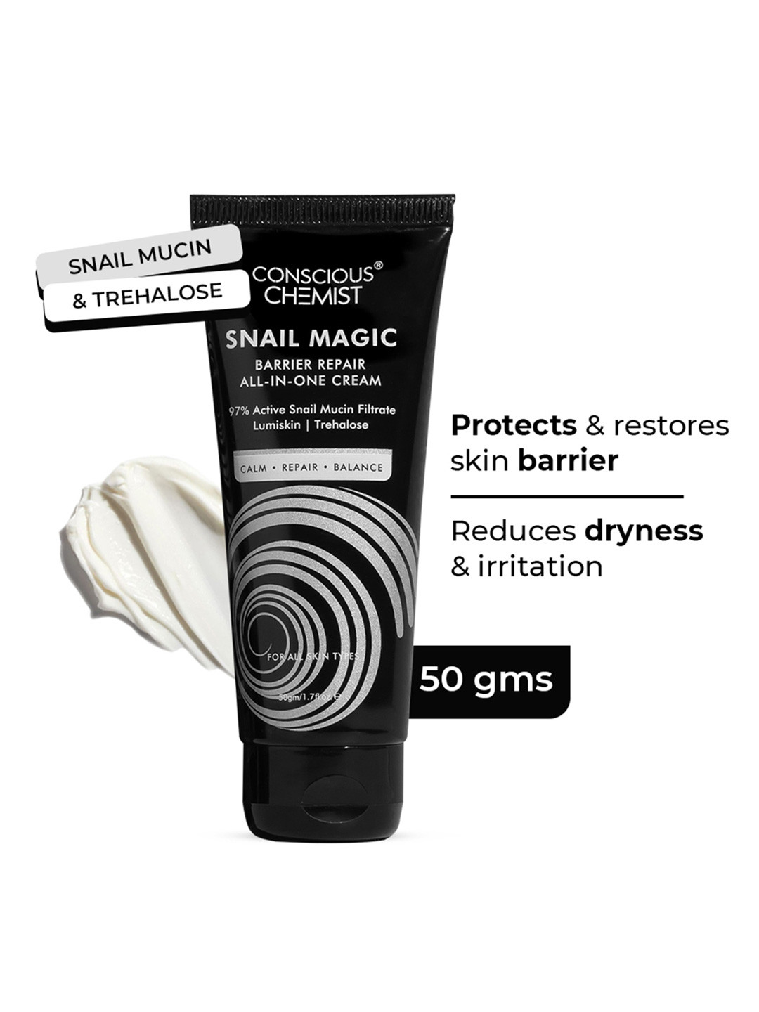 Conscious Chemist Snail Mucin Barrier Repair All-In-One Face Cream for Fine Lines - 50g