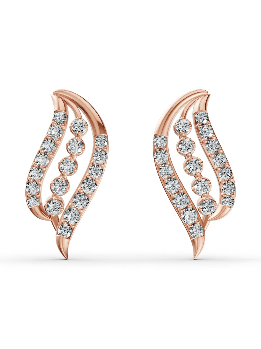 Wondr Diamonds 14KT Rose Gold Lab Grown Diamond Earrings - 2.76g