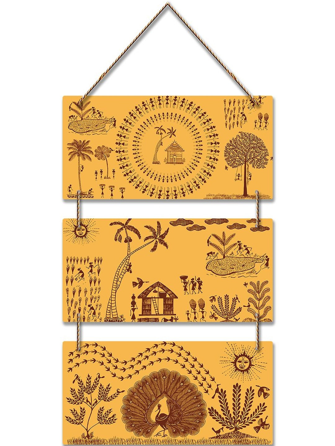 ArtVibes Warli Art Wooden Wall Hanging Decoration Item For Home