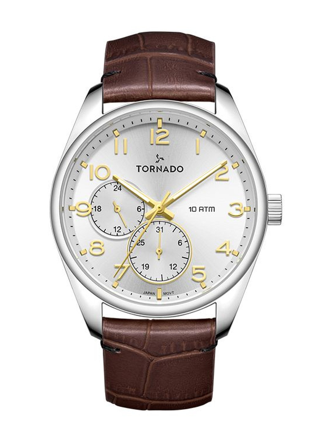 TORNADO Men Leather Straps Analogue Multi Function Watch T25102-SLDW