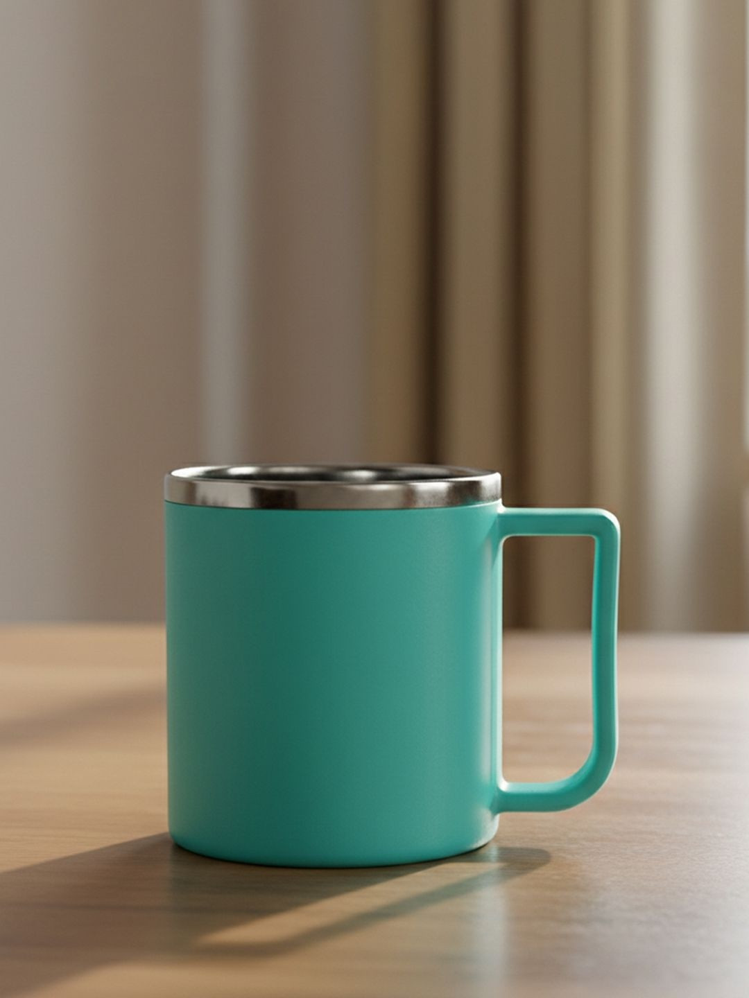 Kuber Industries Green Stainless Steel Glossy Mug 200 ml