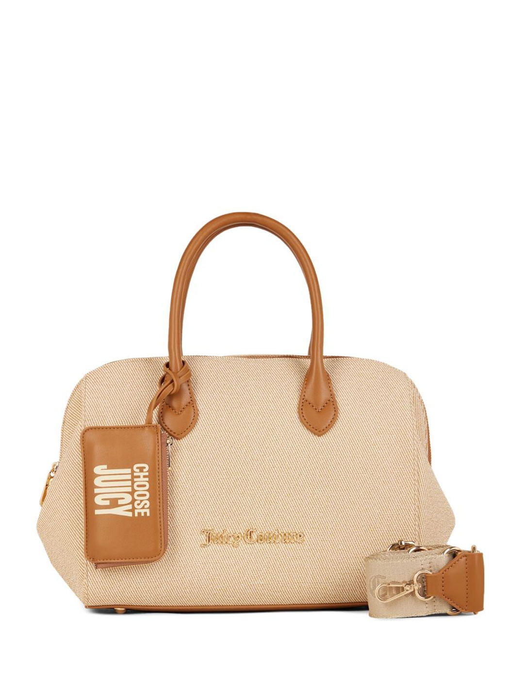 Juicy Couture Textured Oversized Bowling Handheld Bag With Detachable Sling Strap