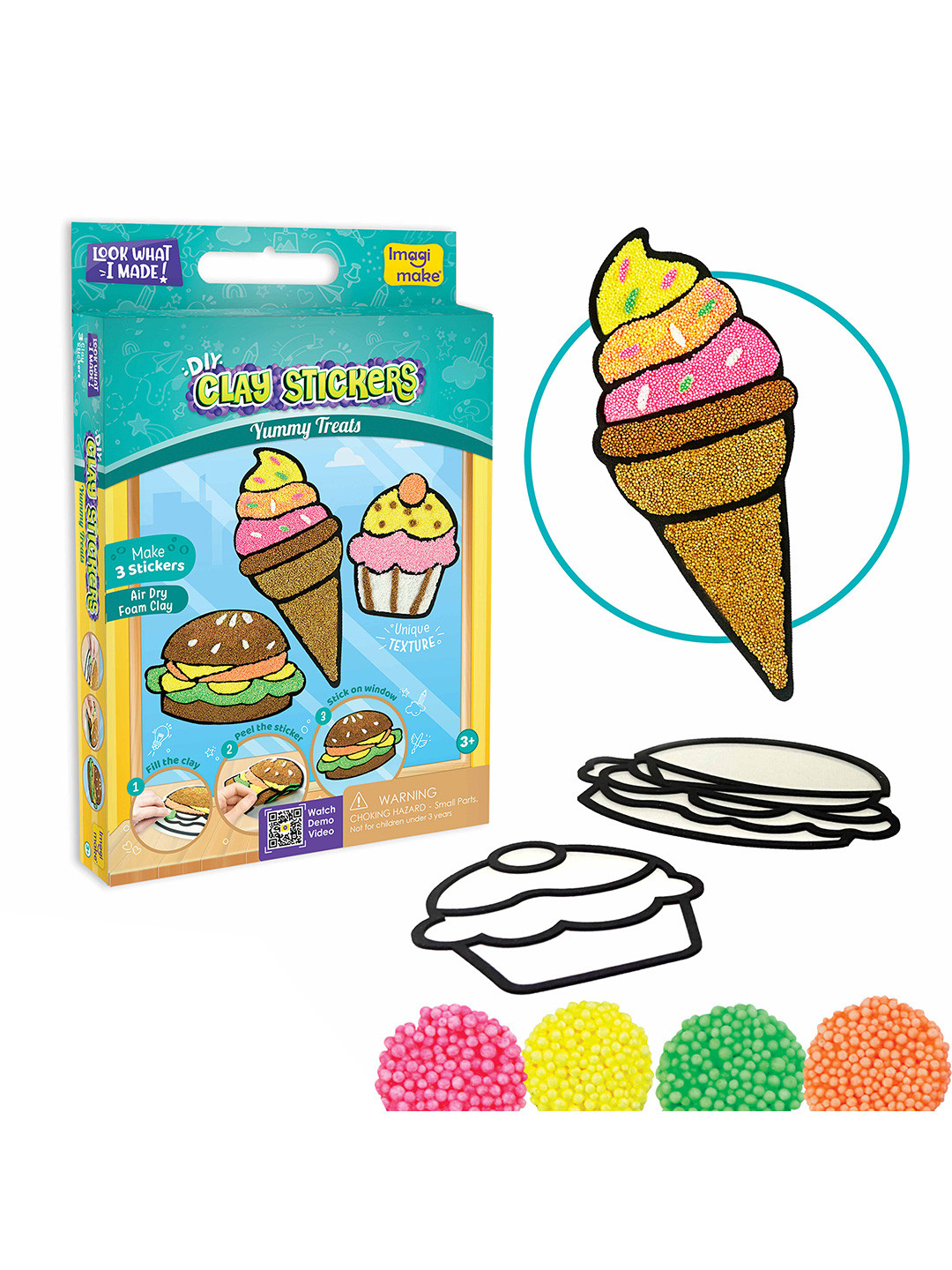 Imagimake Kids Blue Clay Stickers Activity Toys and Games