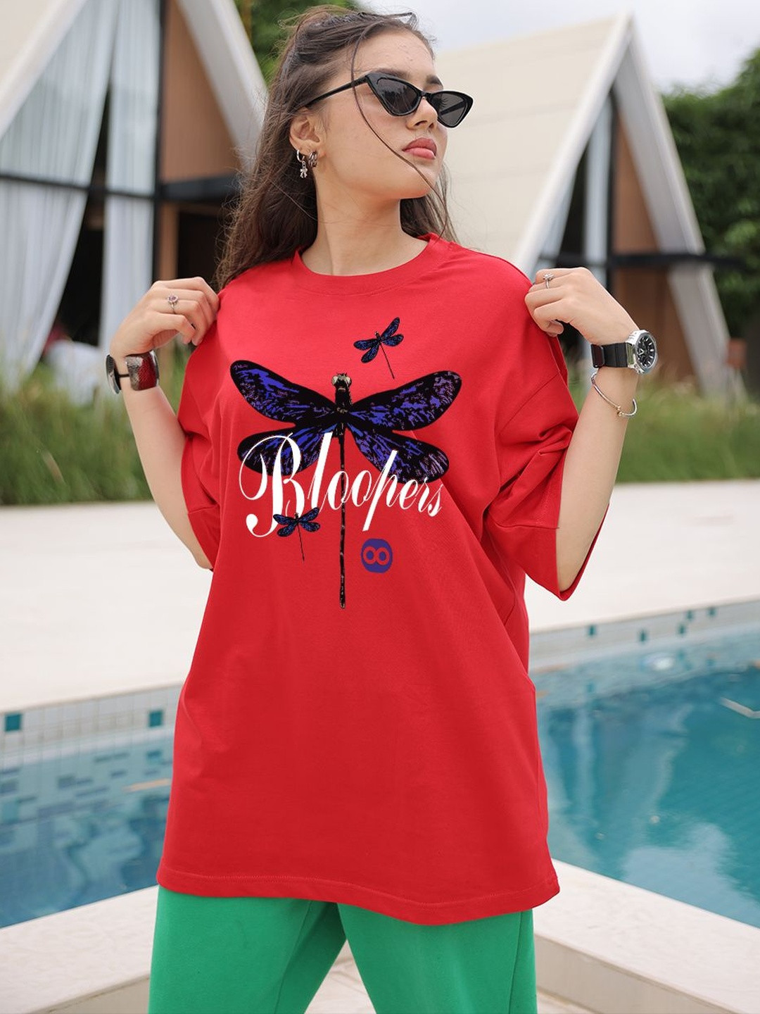 Bloopers Store Women Animal Graphic Printed Round Neck T-shirt