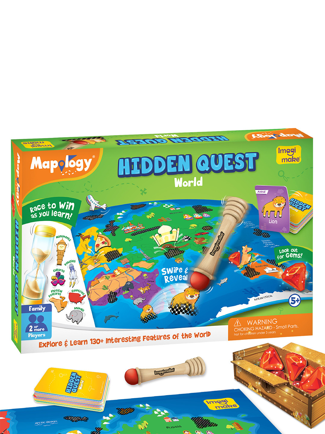 Imagimake Kids Mapology Hidden Quest World Map Activity Toys and Games