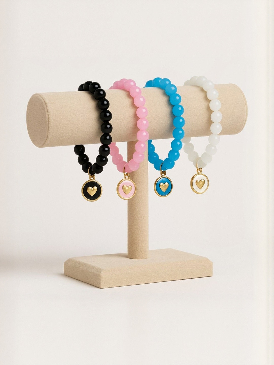 ARISTAL Jewellery Kids Pack of 4 Alloy Artificial Beads Gold Heart  Bracelet