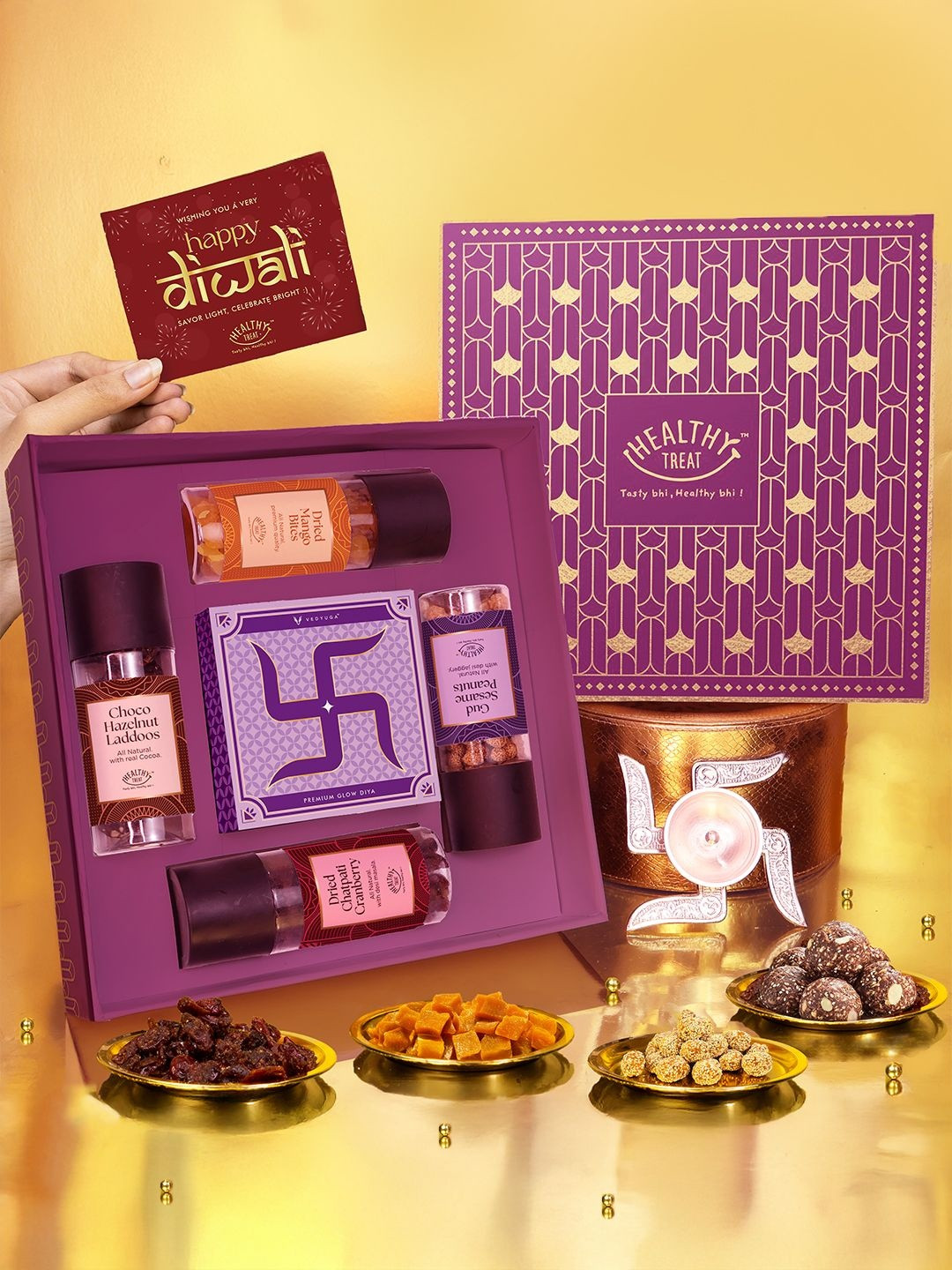 Healthy Treat Set Of 6 Rich in Flavour Diwali Gift Hamper Assorted Gifts-800g