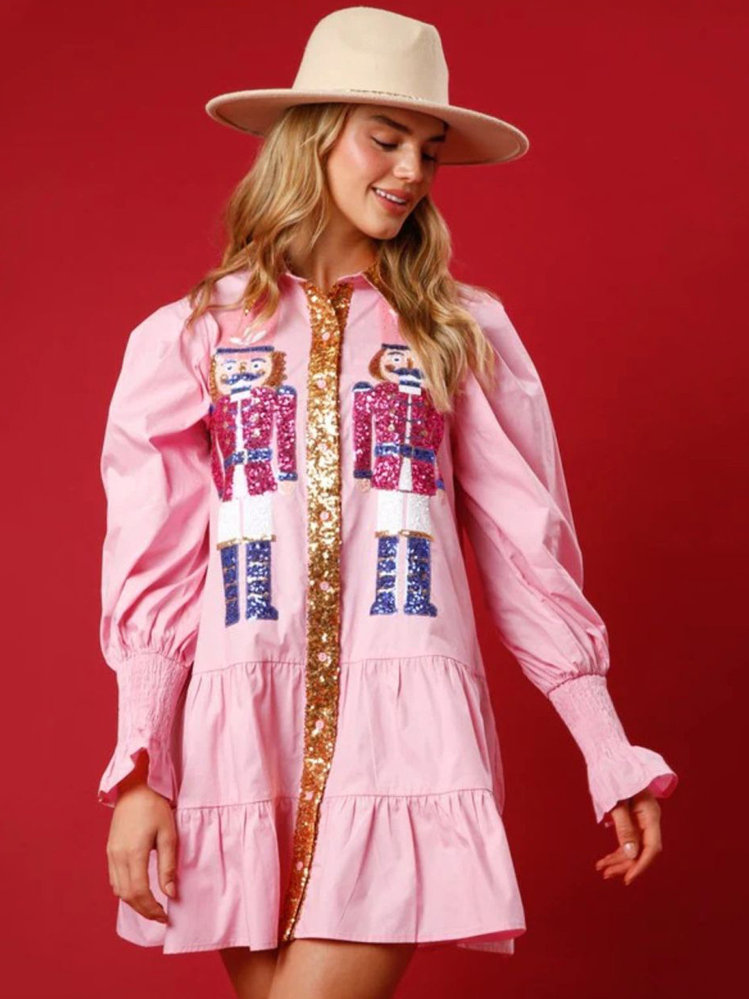 StyleCast Pink Embellished Graphic A-Line Dress