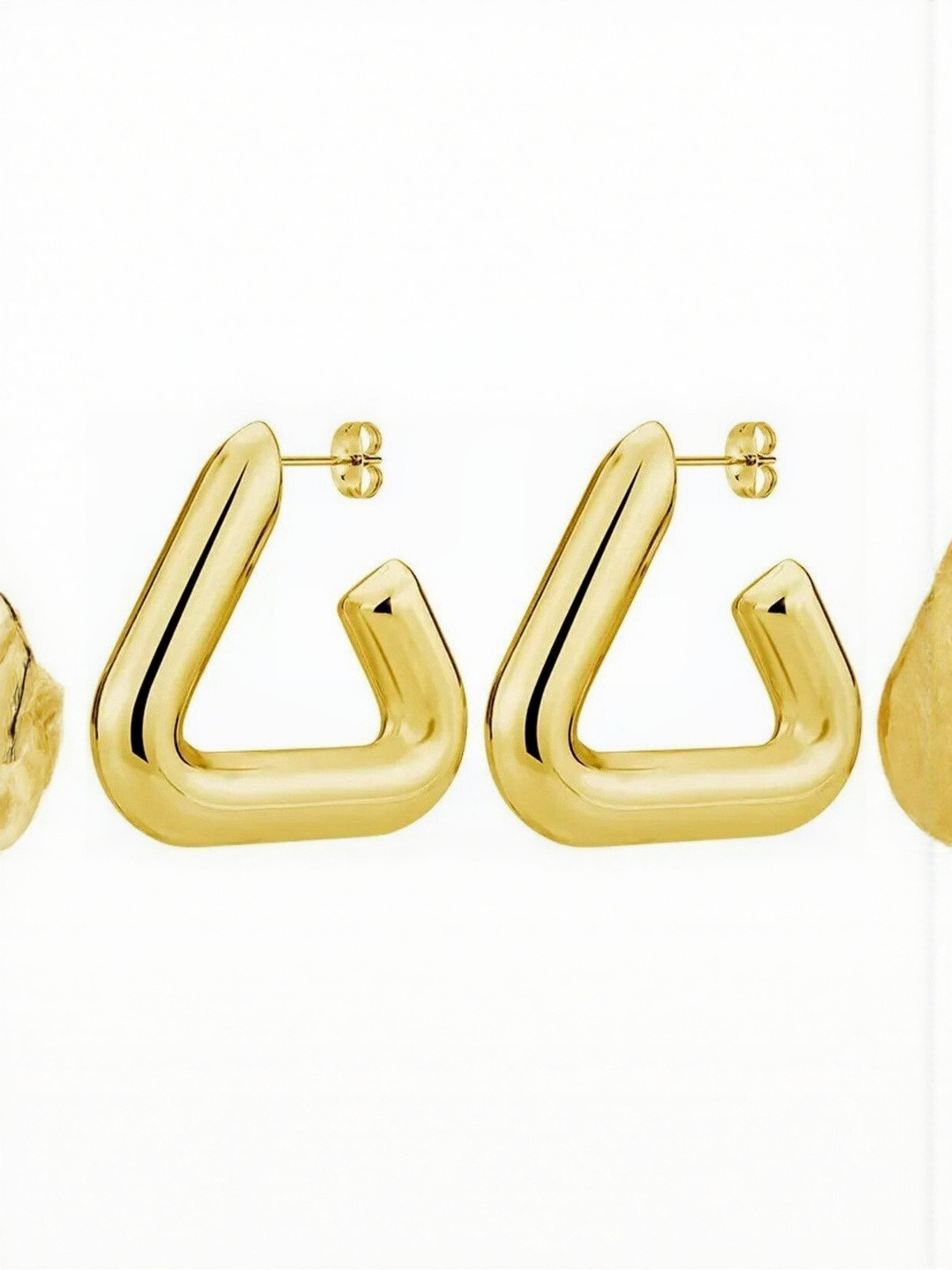 Crazy Queens Gold-Plated Geometric Drop Earrings
