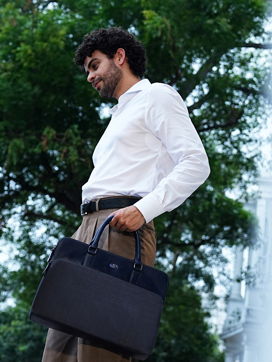 PERF Unisex Checked Slim Office Laptop Bag