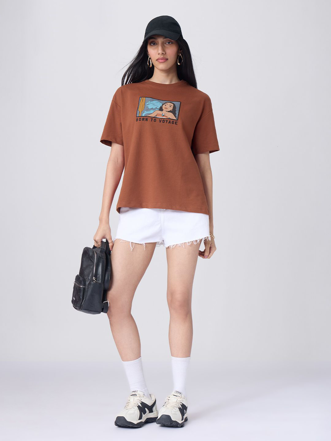 The Souled Store Women Oversized Disney Brown Tshirts