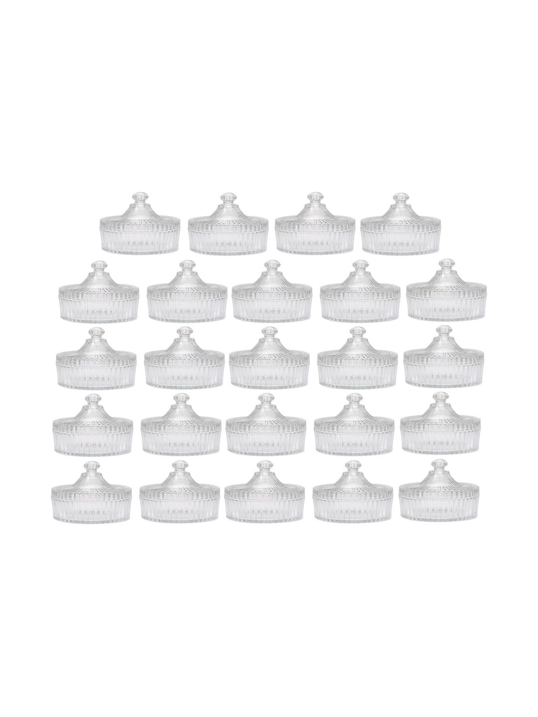 SOMIL Pack of 24 Pieces Transparent Glass Bowl With Lid