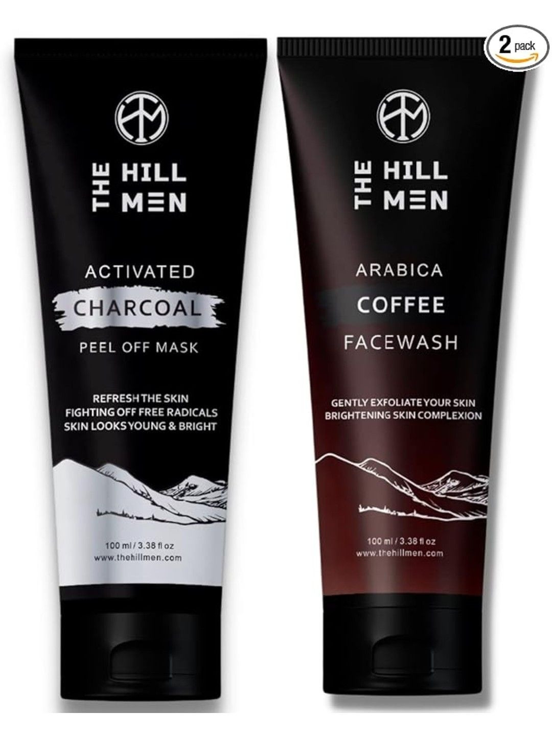 The Hill Men Set Of 2 Charcoal Peel Off Mask & Coffee Face Wash- 100 ml Each