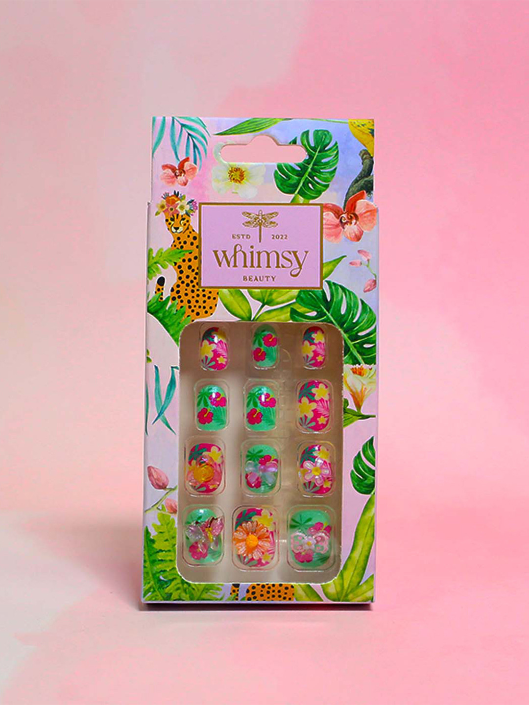 Whimsy Beauty Set Of 24 Artificial Press On Nails With Floral Design