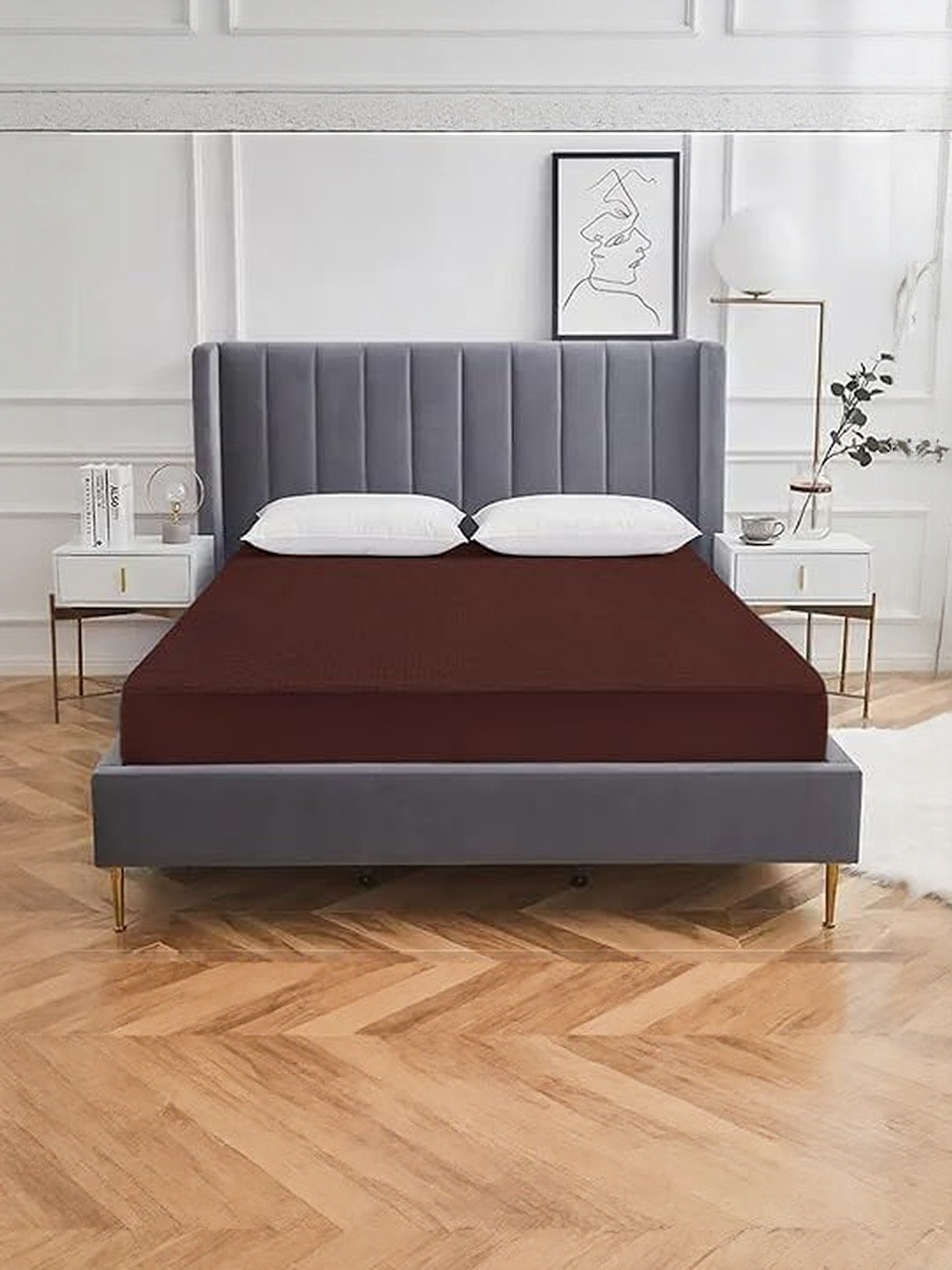 Anadhika Brown King Size Terry Mattress Protector