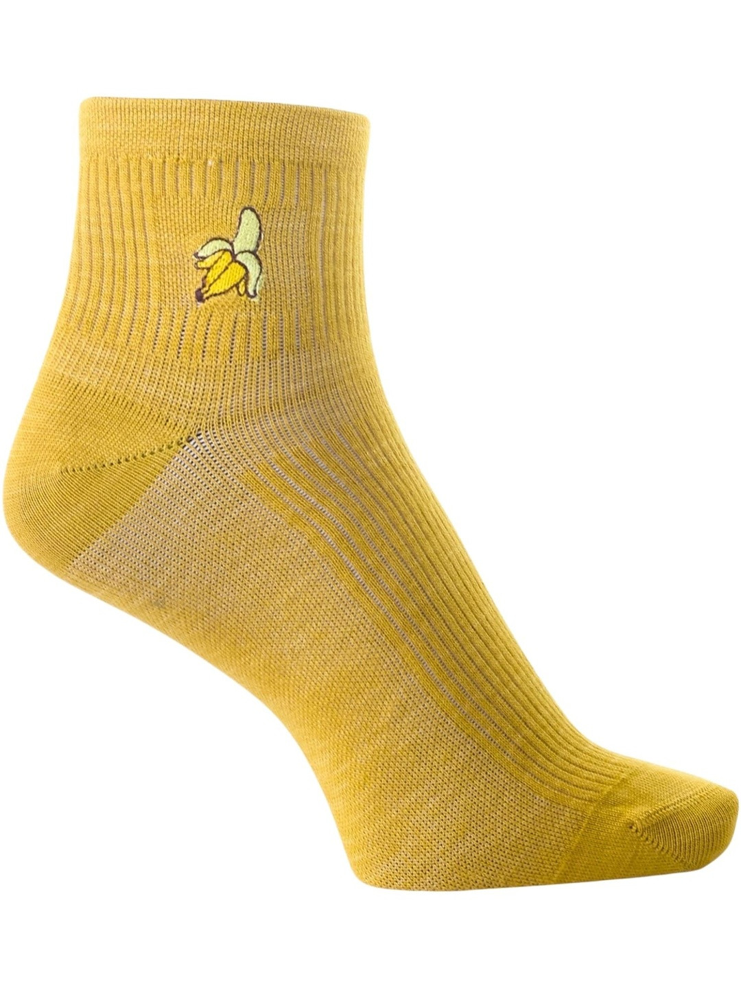 Soxytoes Unisex Patterned Quarter-Length Bamboo Casual Yellow Socks