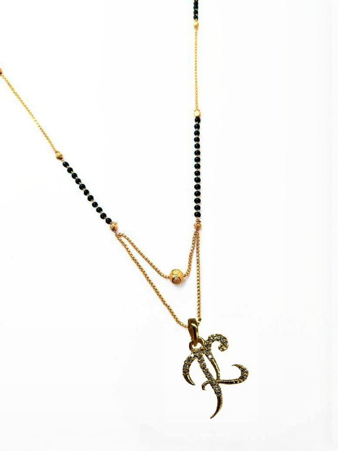 Laksh Enterprise Gold-Plated Love Letter K Mangalsutra