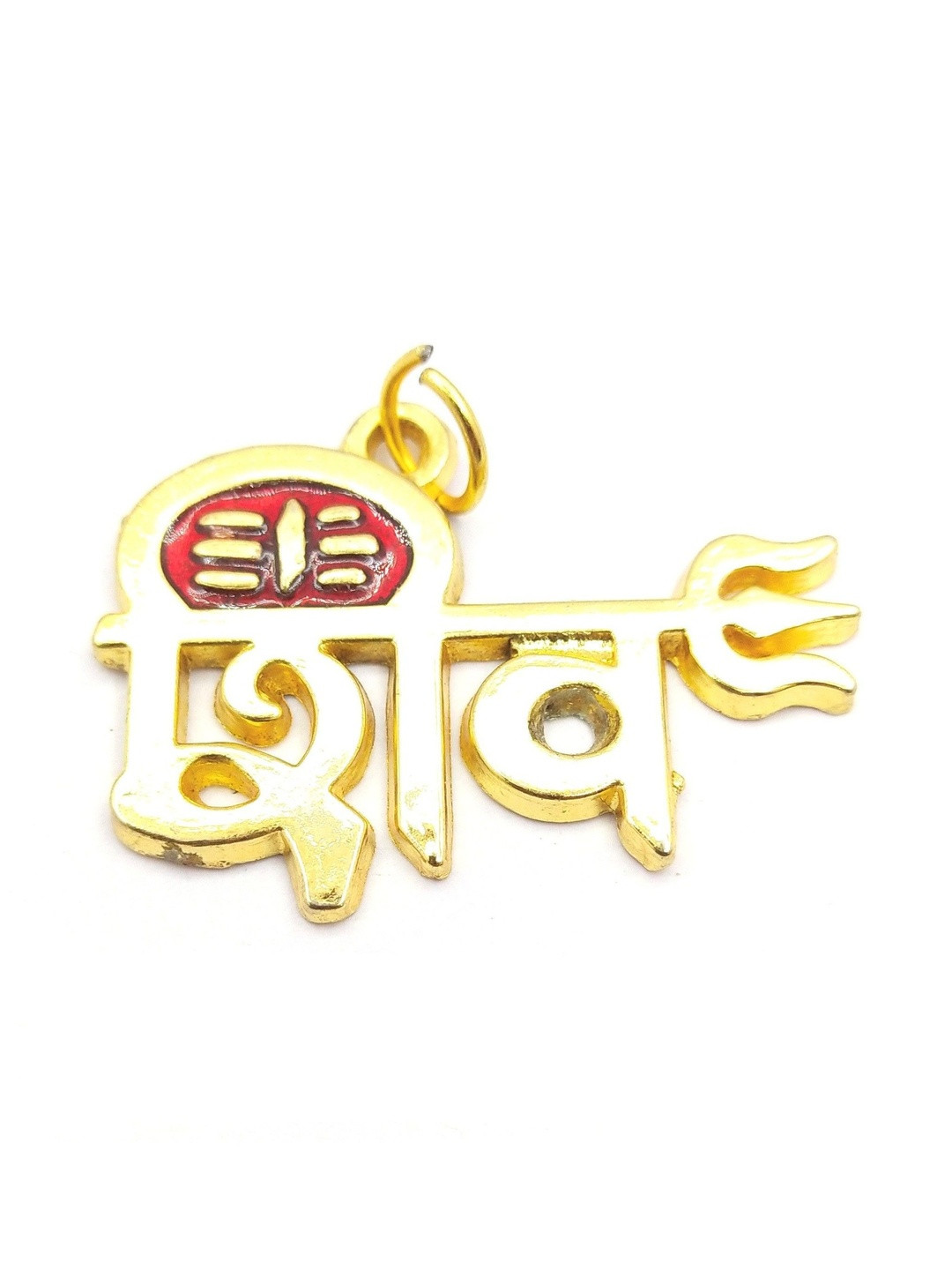 RAVIOUR LIFESTYLE Unisex Gold-Toned Brass Bholenath Trishul Locket Pendants