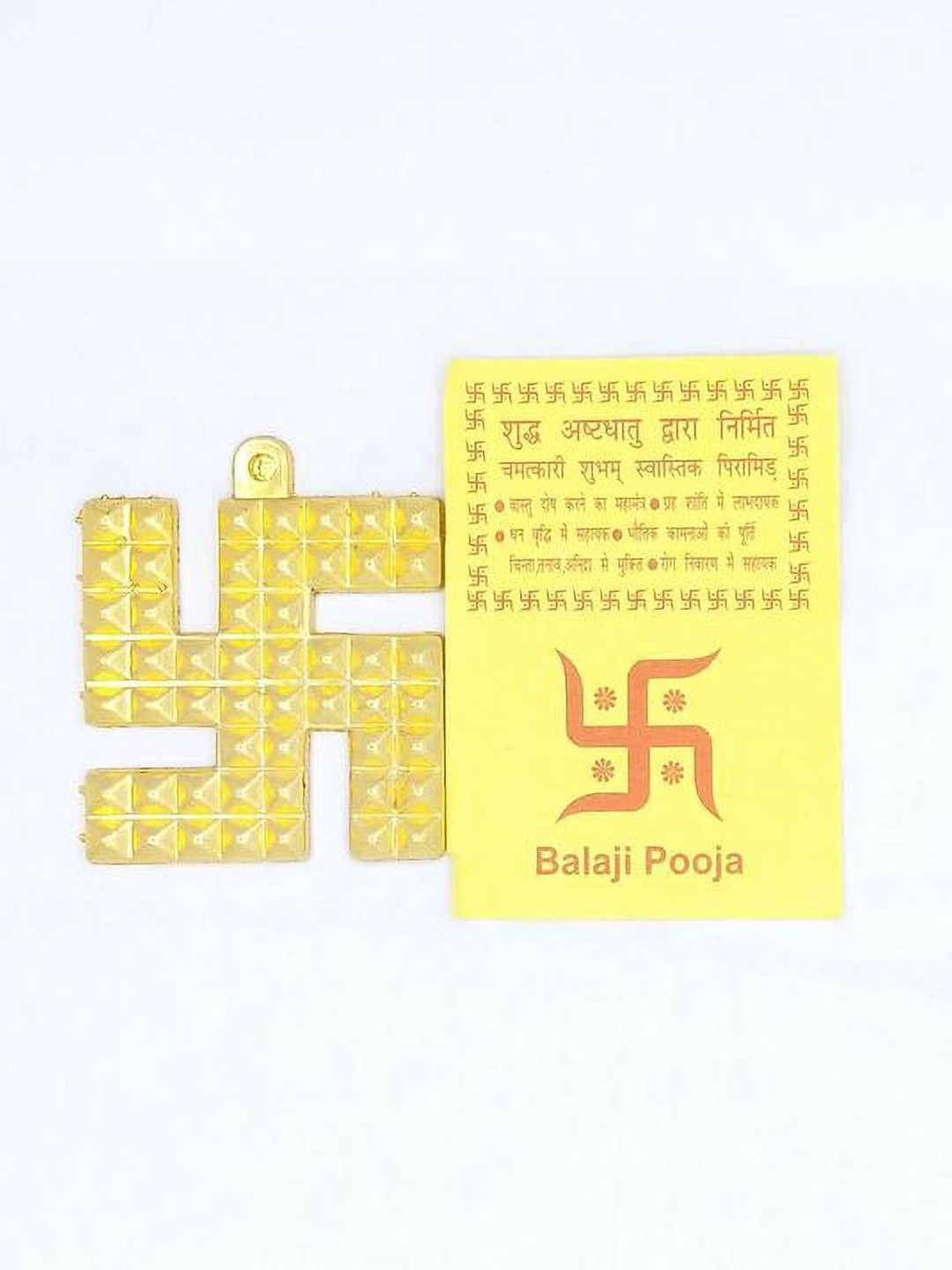 RAVIOUR LIFESTYLE Astdhatu Small Swastik Pyramid Decorative Showpiece Geometric Pendants