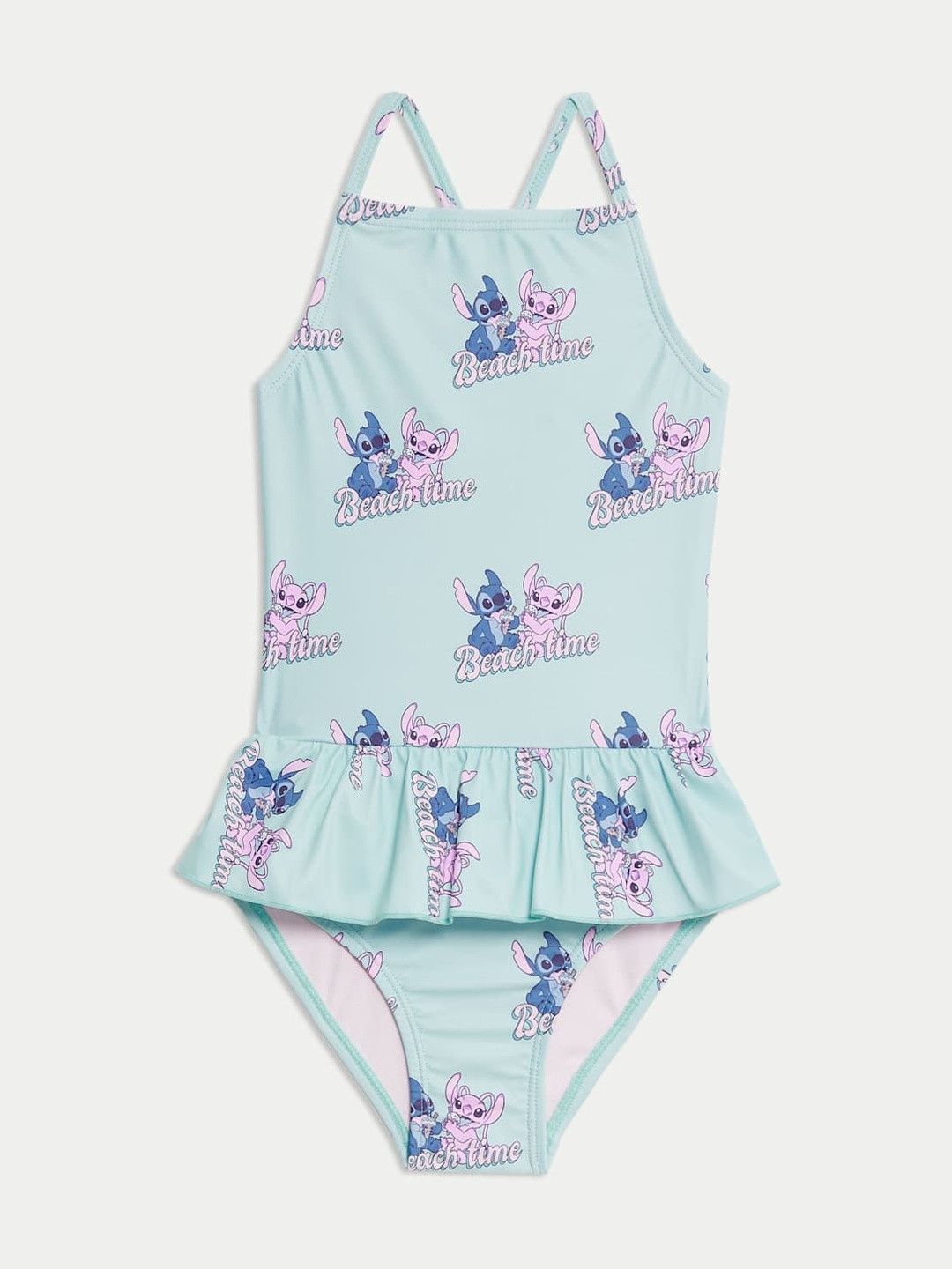 Marks & Spencer Girls Lilo & Stitch Printed Shoulder Straps Swim Set