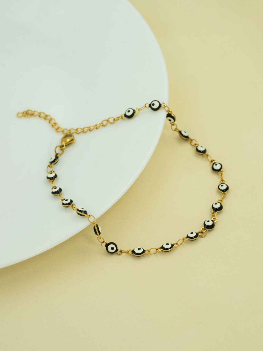 ARTKLIM Stainless Steel Gold-Plated Evil Eye Anti Tarnish Anklet