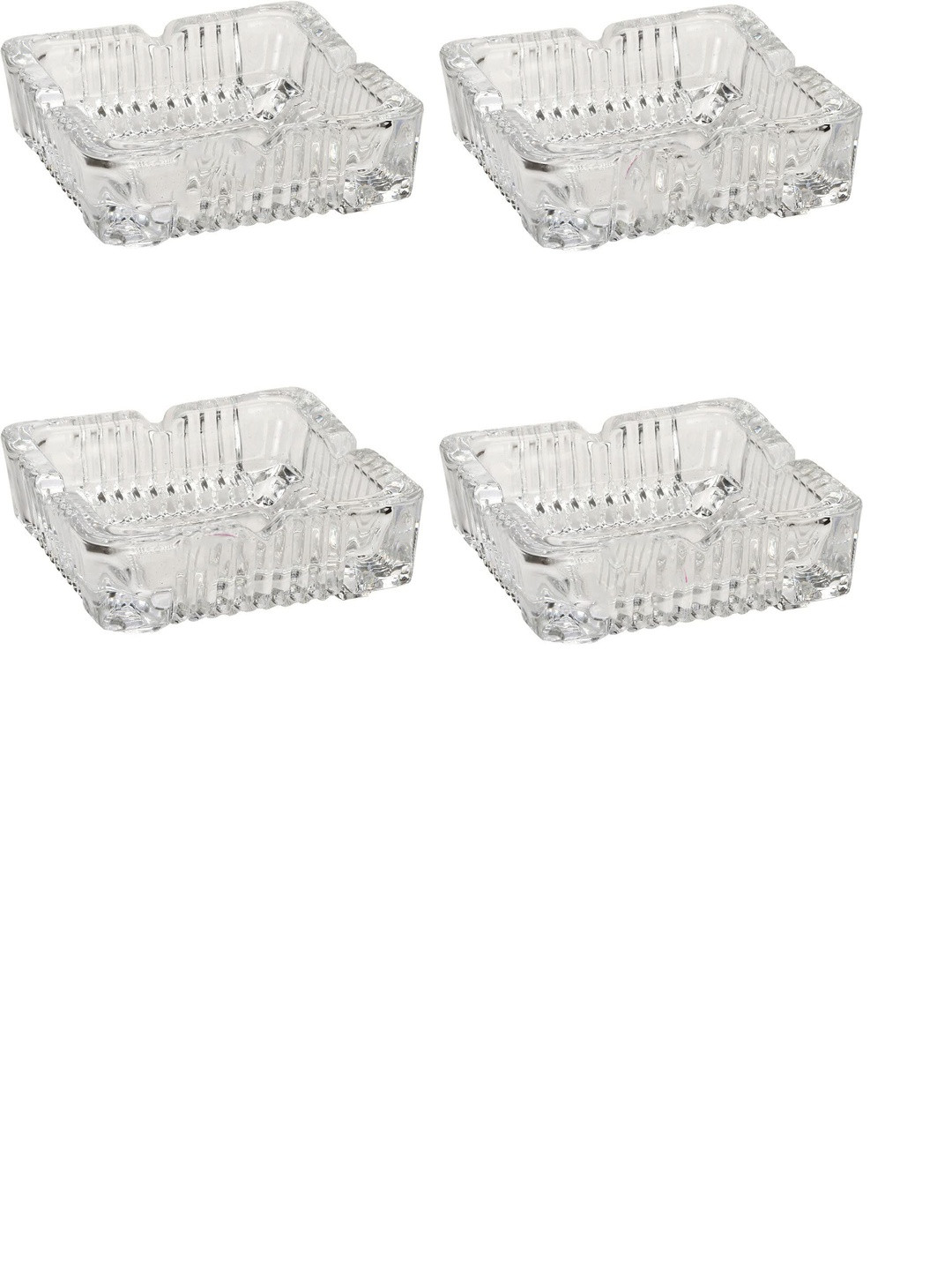 SOMIL Transparent Set of 4 Glass Ash Trays