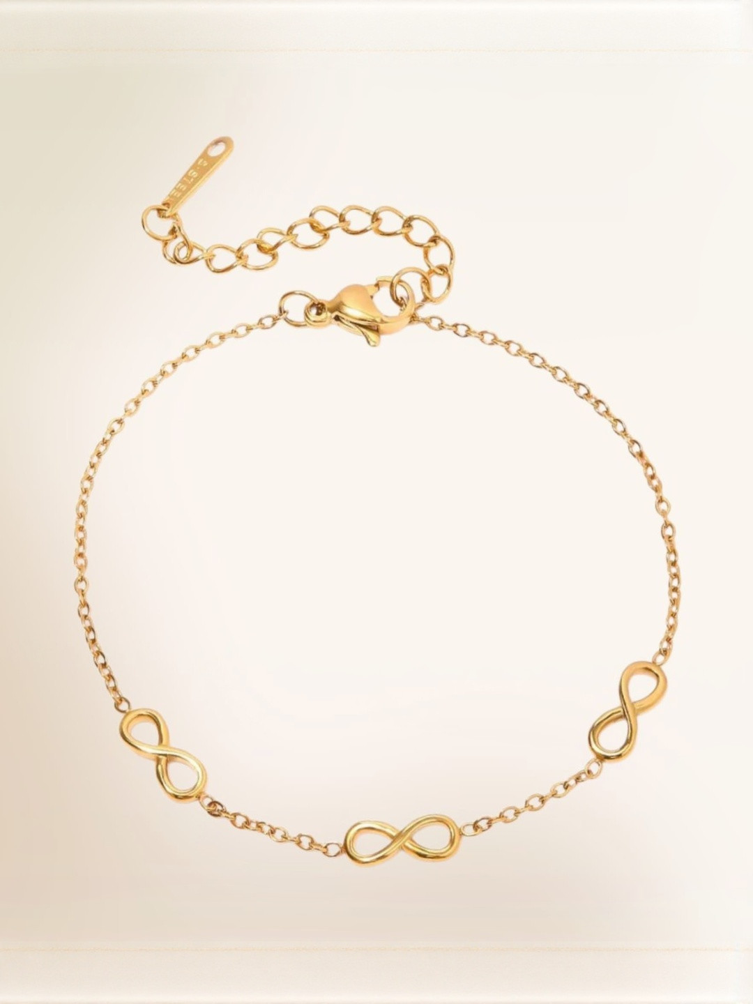 October 22 Women 18K Gold Plated Stainless Steel Wraparound Forever Loop Bracelet