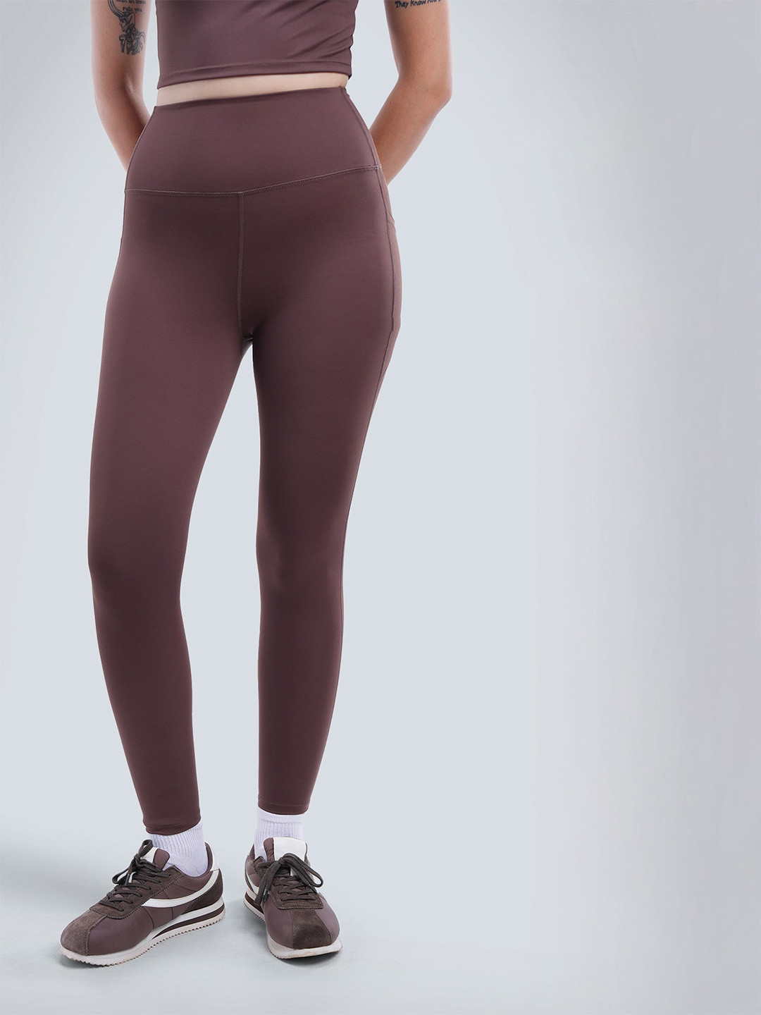 CAVA Cava Brown Women Solid High Rise Cotton Aerial Legging